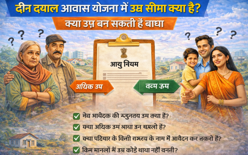 दीन दयाल आवास योजना में उम्र सीमा क्या है?